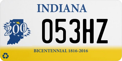 IN license plate 053HZ