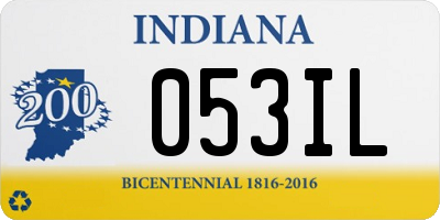 IN license plate 053IL