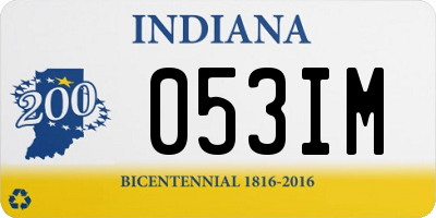 IN license plate 053IM