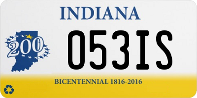 IN license plate 053IS