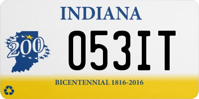 IN license plate 053IT