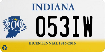 IN license plate 053IW