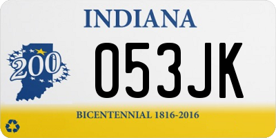 IN license plate 053JK