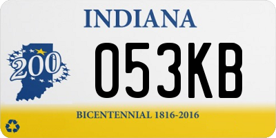 IN license plate 053KB