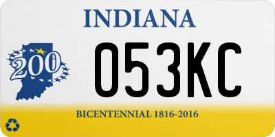 IN license plate 053KC