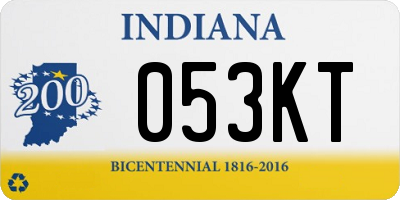 IN license plate 053KT