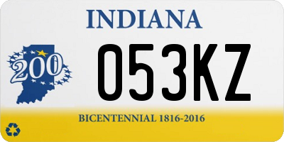 IN license plate 053KZ