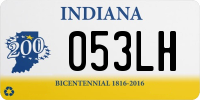 IN license plate 053LH