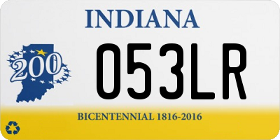 IN license plate 053LR