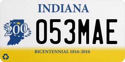IN license plate 053MAE