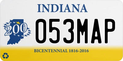 IN license plate 053MAP