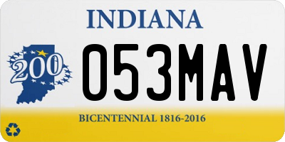 IN license plate 053MAV