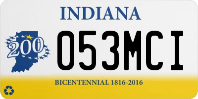 IN license plate 053MCI