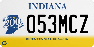 IN license plate 053MCZ