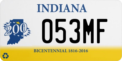 IN license plate 053MF