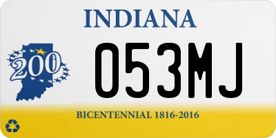 IN license plate 053MJ