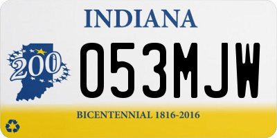 IN license plate 053MJW