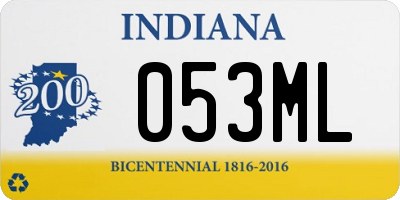 IN license plate 053ML