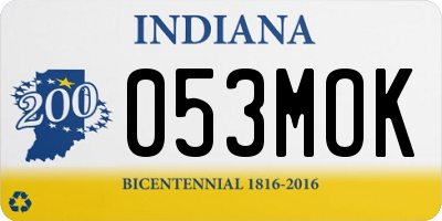 IN license plate 053MOK