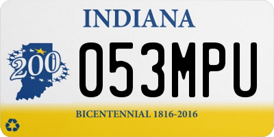 IN license plate 053MPU
