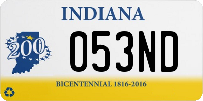 IN license plate 053ND