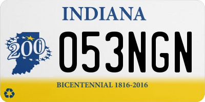 IN license plate 053NGN