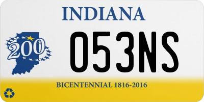 IN license plate 053NS