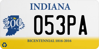 IN license plate 053PA