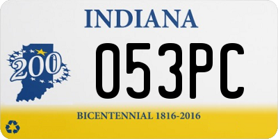 IN license plate 053PC