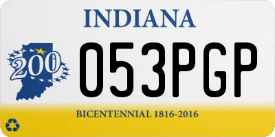 IN license plate 053PGP