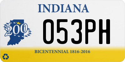 IN license plate 053PH