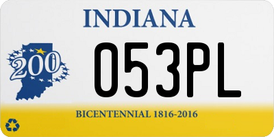 IN license plate 053PL