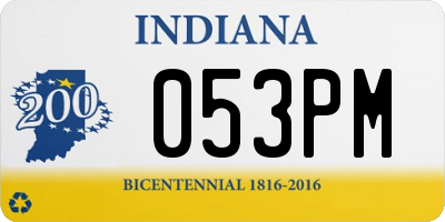 IN license plate 053PM