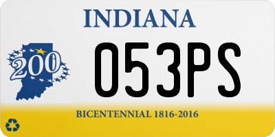 IN license plate 053PS