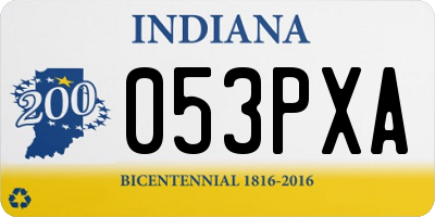 IN license plate 053PXA