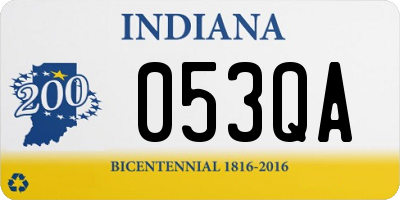 IN license plate 053QA