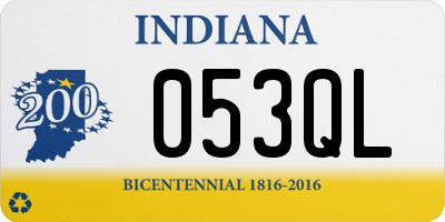 IN license plate 053QL