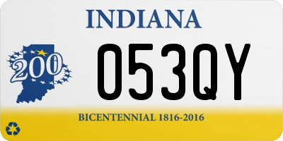 IN license plate 053QY