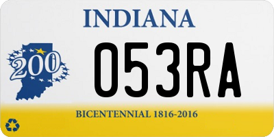 IN license plate 053RA