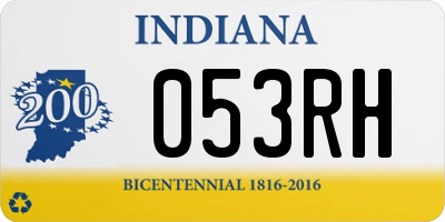 IN license plate 053RH