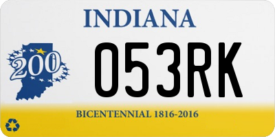 IN license plate 053RK