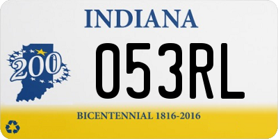 IN license plate 053RL