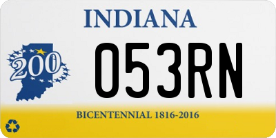 IN license plate 053RN