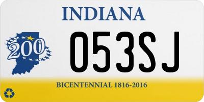 IN license plate 053SJ