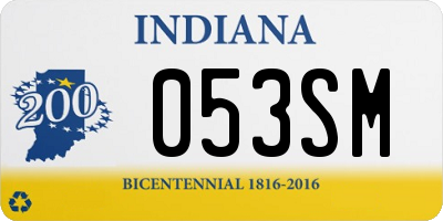 IN license plate 053SM