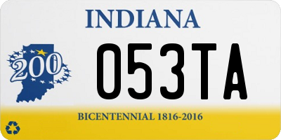 IN license plate 053TA