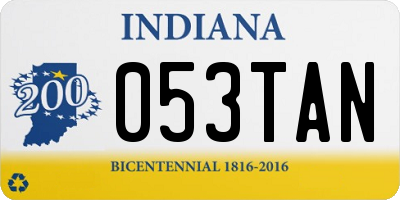 IN license plate 053TAN