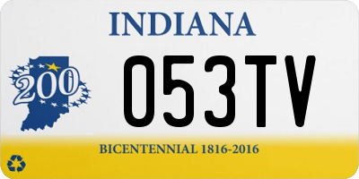 IN license plate 053TV