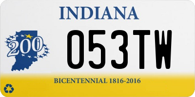 IN license plate 053TW