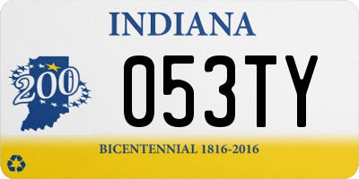 IN license plate 053TY